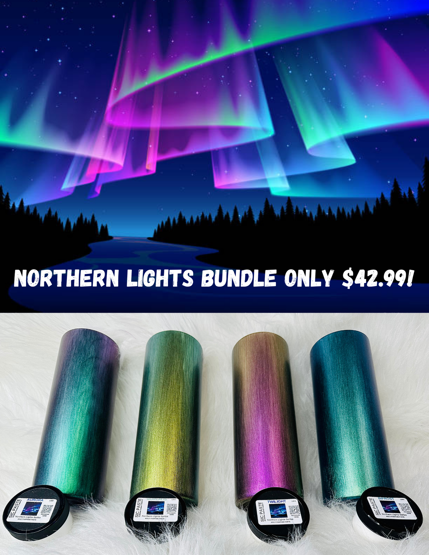 SIC PASTE™ "Northern Lights" 6oz Total Base Enamel, Paint, and Coating