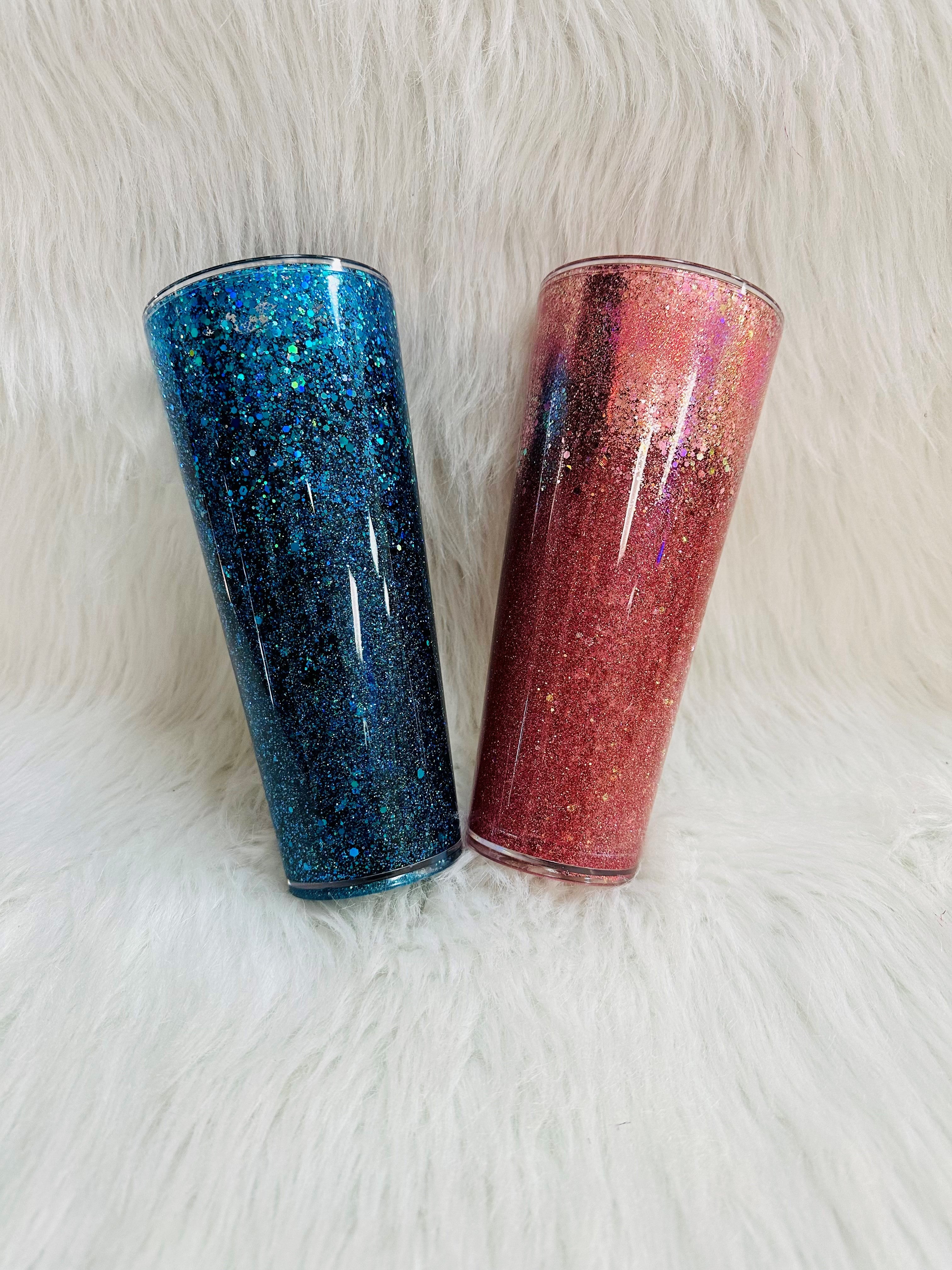 16oz 20oz Holographic Snowglobe Tumbler Libbey Glass Can Custom Tumblers, Glitter  Cup Gift 